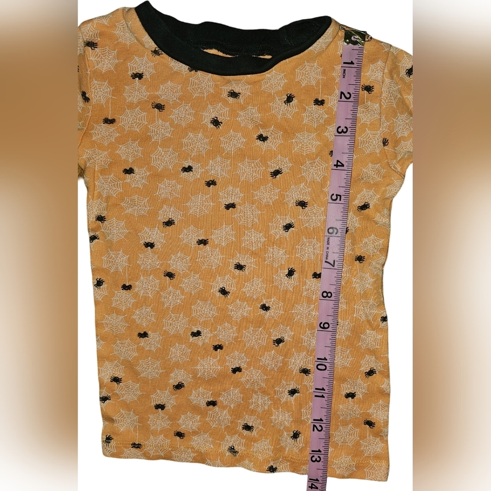 Burt’s Bees Kids Halloween Spider Pajamas Orange Black Organic Cotton Sz 3T - Picture 11 of 15